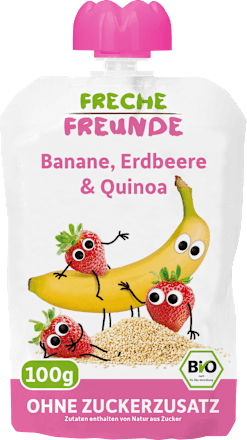 Quetschie Banane, Erdbeere & Quinoa ab 6 Monaten Freche Freunde