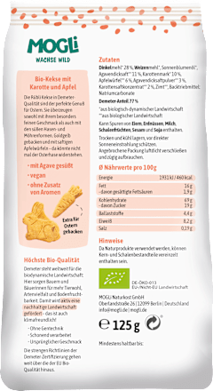 Kinderkekse Rübli mit Karotte & Dinkel ab 3 Jahren  MOGLi