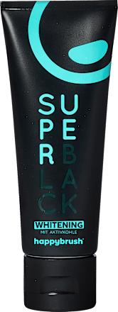 Zahnpasta Super Black mit Aktivkohle happybrush