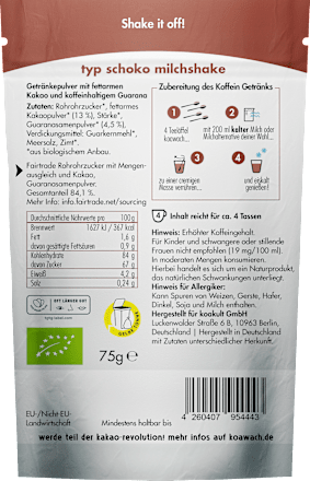 Milchshake Schokolade koawach