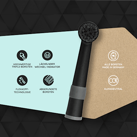 Aufsteckbürsten Eco R2 all Black happybrush