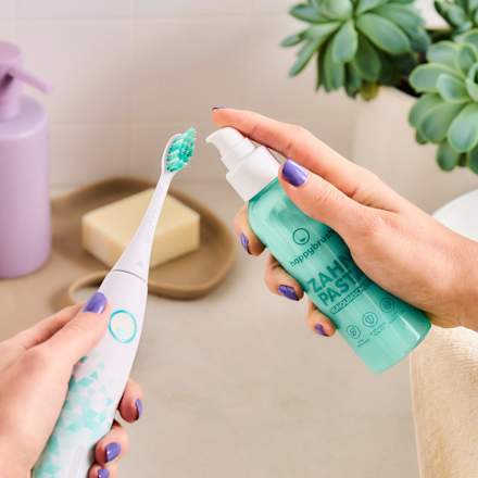 Zahnpasta Spender Rundumschutz Nachfüllbar happybrush
