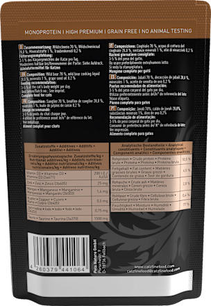 Nassfutter Katze mit Wildschwein, Adult catz finefood