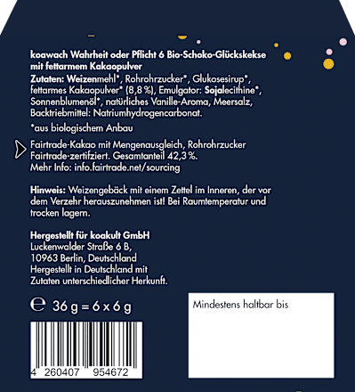 Schoko Kekse, Wahrheit oder Pflicht koawach