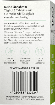 Eisen & Vitamin C Tabletten Nature Love