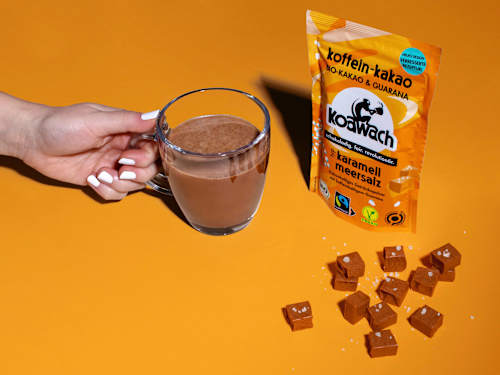 Kakaopulver Bio Koffein-Kakao mit Guarana, Karamell & Meersalz koawach