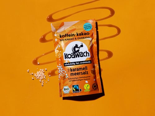 Kakaopulver Bio Koffein-Kakao mit Guarana, Karamell & Meersalz koawach