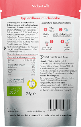 Getränkepulver, Milchshake Erdbeere koawach
