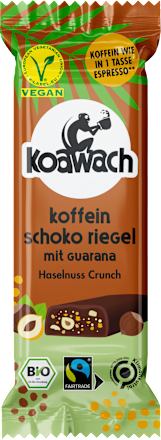 Schokoriegel Koffein mit Guarana, Haselnuss Crunch koawach