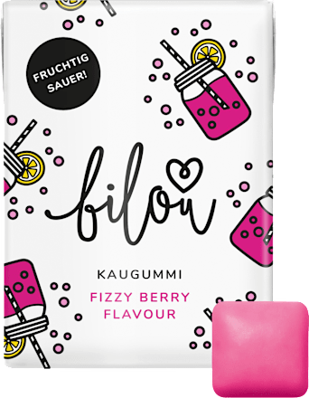 Kaugummi, Fizzy Berry Flavour, zuckerfrei (10 Stück) bilou
