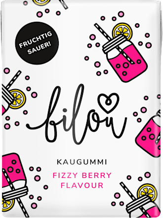 Kaugummi, Fizzy Berry Flavour, zuckerfrei (10 Stück) bilou