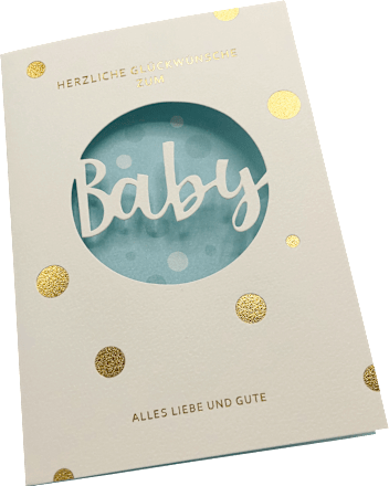 Grußkarte Baby Blau  CACTUS