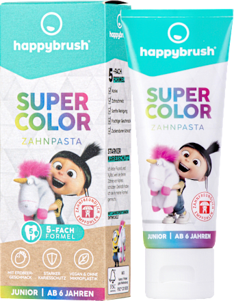 Zahnpasta Kinder Super Color Rundumschutz Erdbeere happybrush