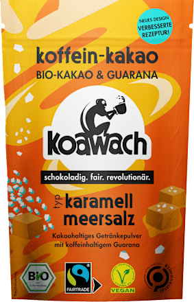 Koffein Kakaopulver Typ Karamell & Meersalz mit Guarana koawach