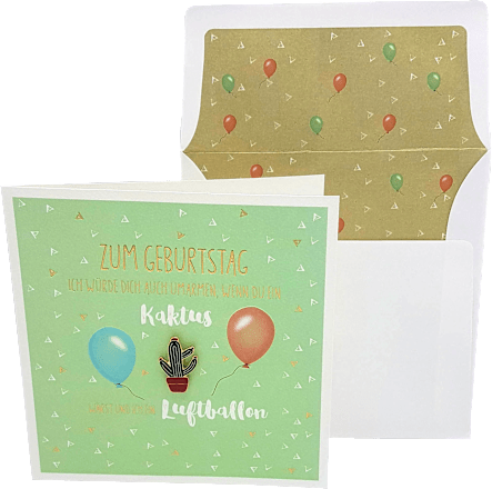 Grußkarte Pin Kaktus CACTUS