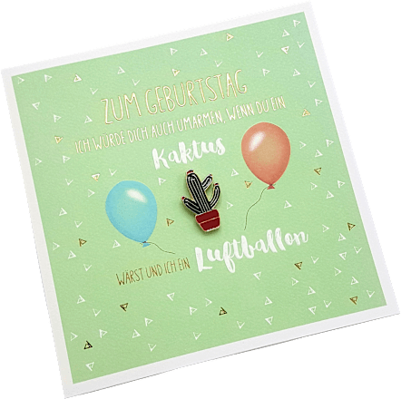 Grußkarte Pin Kaktus CACTUS