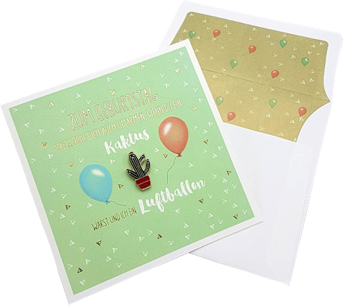 Grußkarte Pin Kaktus CACTUS