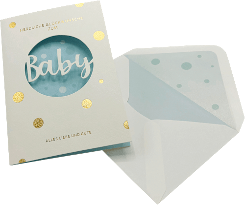 Grußkarte Baby Blau  CACTUS