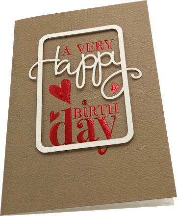 Grußkarte Geburtstag Herzen Silber   CACTUS