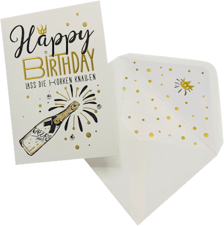 Grußkarte Geburtstag Sektflasche  CACTUS