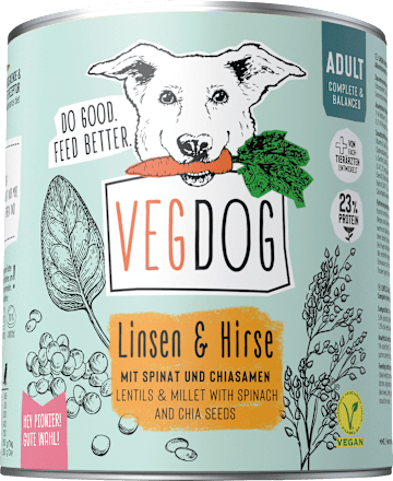 Nassfutter Hund mit Linsen & Hirse, Adult VEGDOG