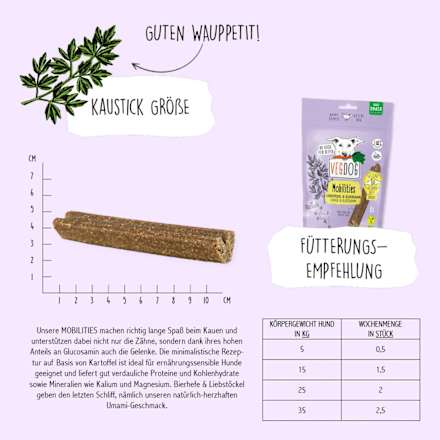 Kausnack Hund mit Liebstöckel & Glucosamin, Mobilities VEGDOG