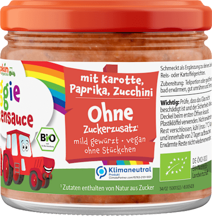 Soße Tomaten Gemüse Pasta ab 1 Jahr pumpkin organics