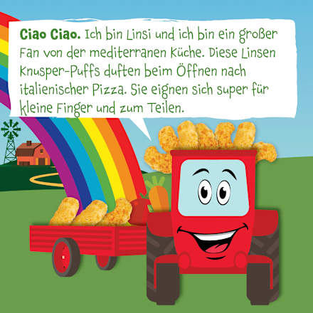 Kindersnack Linsen Puffs mit Tomate, Karotte & Kräutern ab 1 Jahr pumpkin organics