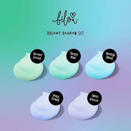 Geschenkset Dreamy Rainbow Mini-Duschschäumen 5tlg  bilou