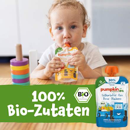 Quetschie Süßkartoffel, Reis, Birne & Blaubeere, ab 6 Monaten pumpkin organics