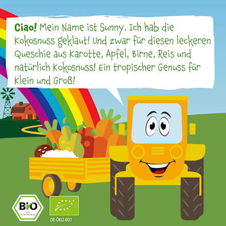 Quetschie Karotte, Apfel, Birne, Kokos & Reis, ab 6 Monaten pumpkin organics