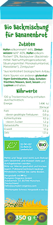 Backmischung Bananenbrot Hafer & Dinkel, ab 3 Jahren  pumpkin organics