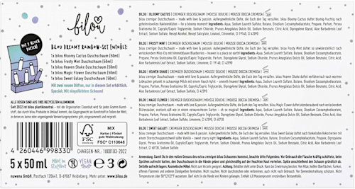 Geschenkset Dreamy Rainbow Mini-Duschschäumen 5tlg  bilou
