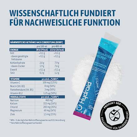 Hydration Helper Elektrolyt-Drink-Mix Sticks Berry 25 St Hydraid