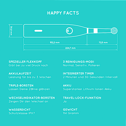 Elektrische Zahnbürste Typ R2 Schwarz happybrush
