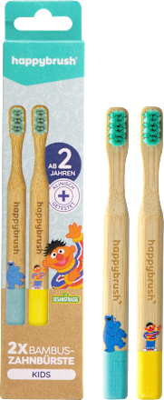 Zahnbürste Kinder Bambus Sesamstraße Doppelpack happybrush