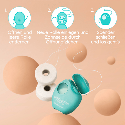Zahnseide Super Clean gewachst Nachfüller (2x35 m) happybrush