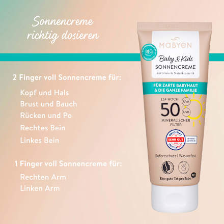 Sonnencreme Baby & Kids sensitiv, LSF 50 Mabyen