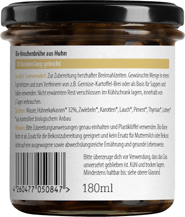 Knochenbrühe aus Huhn ab dem 8. Monat Löwenzahn Organics