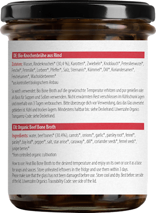 Brühe aus Rind für das Wochenbett Löwenzahn Organics