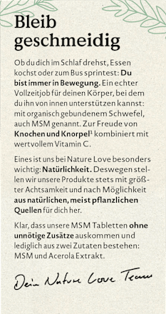 MSM mit Vitamin C Tabletten 180 St Nature Love