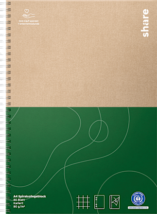 Collegeblock A4 kariert 80 Blatt share