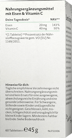 Eisen & Vitamin C Tabletten Nature Love