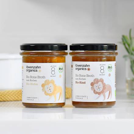 Knochenbrühe aus Huhn ab dem 8. Monat  Löwenzahn Organics