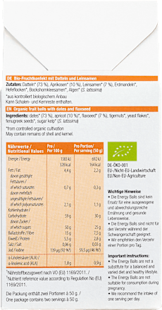 Energy Balls für Stillende mit Dattel & Aprikose Löwenzahn Organics