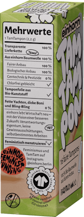 Tampons Bio Piccolo einhorn