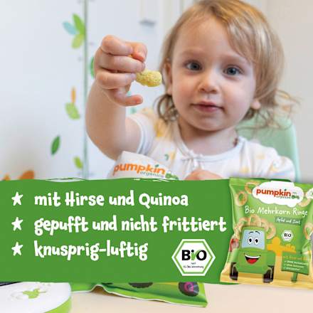 Babysnack Mehrkorn Ringe mit Apfel & Zimt, ab 8. Monat pumpkin organics