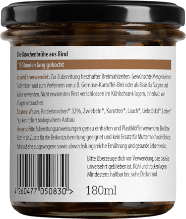 Knochenbrühe aus Rind ab dem 8. Monat  Löwenzahn Organics
