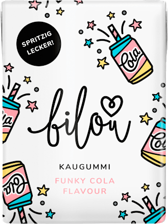 Kaugummi, Funky Cola Flavour, zuckerfrei (10 Stück) bilou