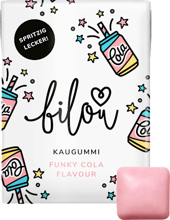 Kaugummi, Funky Cola Flavour, zuckerfrei (10 Stück) bilou